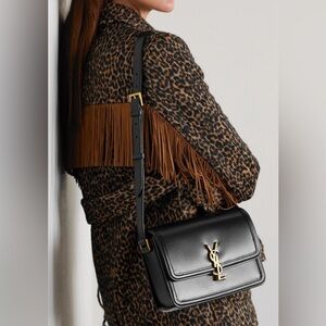 YSL Saint Laurent Solferino Medium Shoulder Bag Black Authentic